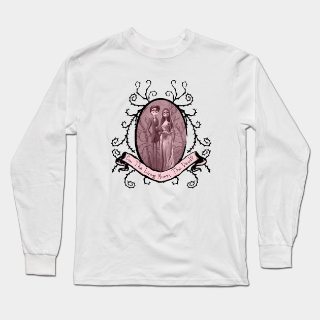 Corpse Bride Emily And Victor Portrait Girls Long Sleeve T-Shirt by Leblancd Nashb